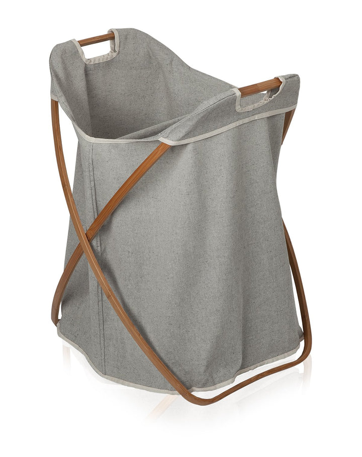 Möve Bambus wäschekorb, Leinen, Grau, 56 x 51 x 66 cm 56 x 51 x 66 cm Grau, 56 x 51 x 66 cm Grau