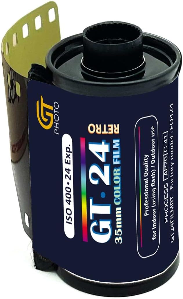GT Photo Retro-Fotofilm, 35 mm, für 24 Fotos, Blau 1x, 1x