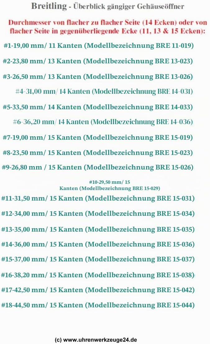 Gehäuseöffner / Uhrenöffner 38mm für Breitling Uhren