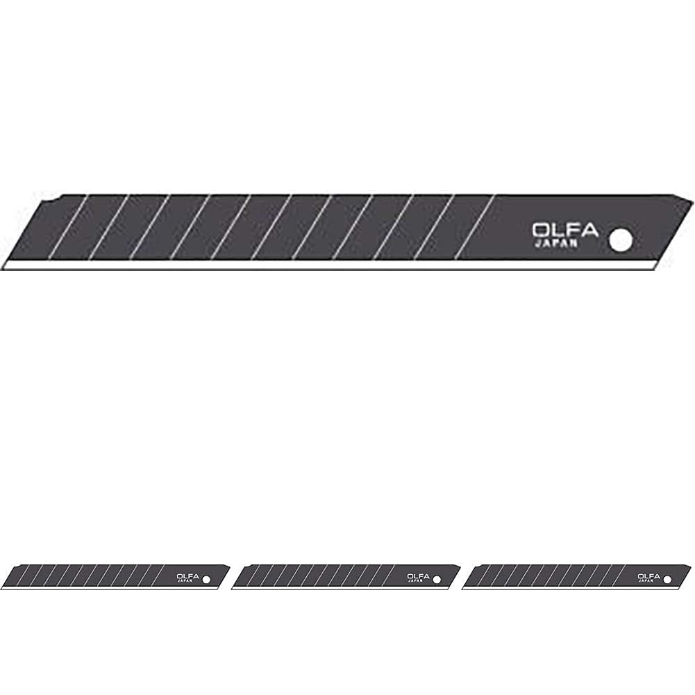 Olfa ARABB-10B Cutter & Universalmesser9mm Klingen ABB-10B ultrascharf Schwarz (Packung mit 4) 9mm K
