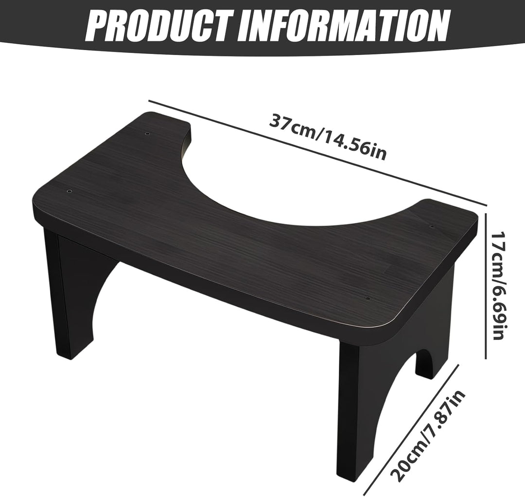 Toilettenhocker Holz WC Hocker für Erwachsene & Kinder: 37×20×17cm Ergonomisch Klohocker Rutschfeste
