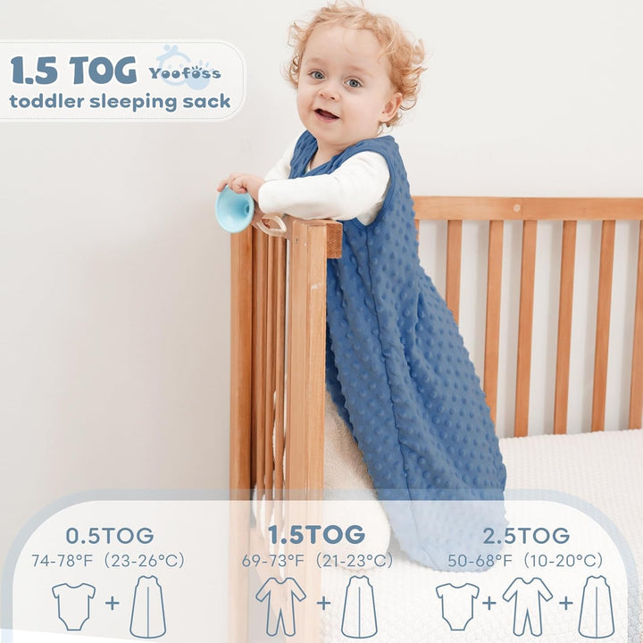 Yoofoss Schlafsack Baby Winter 1.5 Tog - 2er Pack 67cm/0-6 Monate Winterschlafsack Herbst Babyschlaf