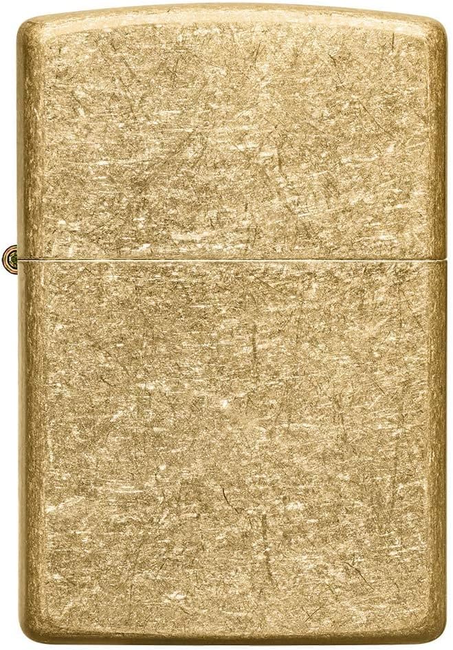 Zippo Taschenfeuerzeug aus Trommelmessing, 49477, Tumbled Brass, Einheitsgrösse