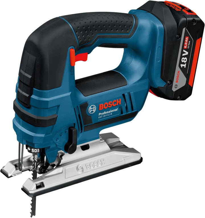 Bosch Professional 18V System Akku Stichsäge GST 18V-LI B (inkl. 2x4.0 Ah Akku, Schnellladegerät, 3x