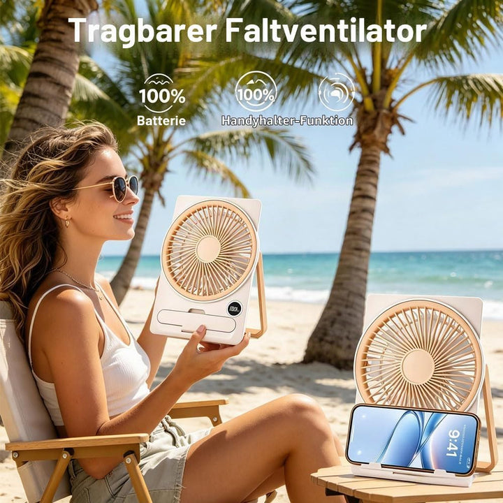 Tischventilator Klein, Mini Ventilator, USB Ventilator, Tischventilator Sehr Leise, 5 Geschwindigkei