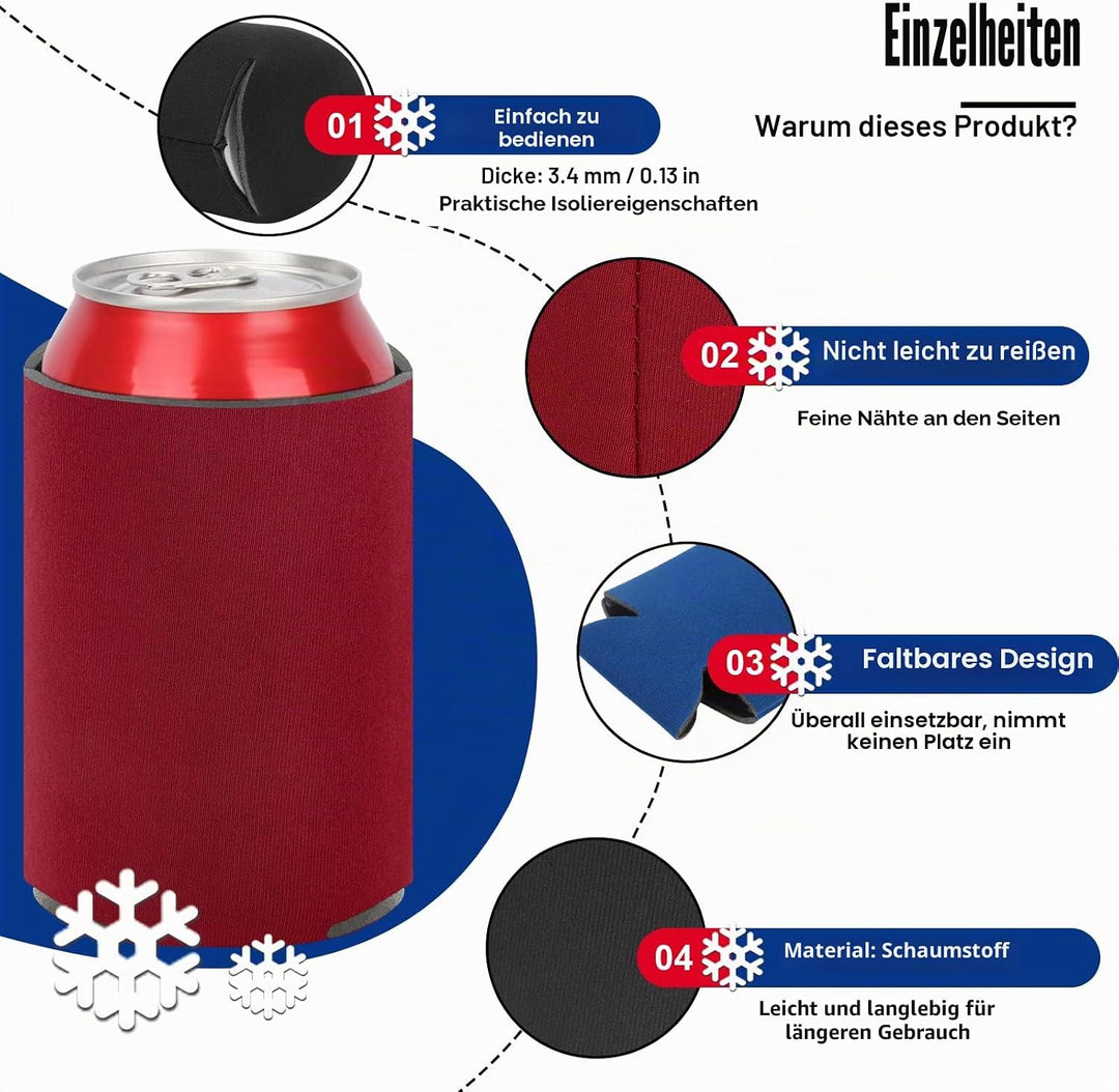 15 Stück 12oz Standard Schaum Dosenkühler Isolierte DIY Kühlmanschette Bierflaschen Dosenhülle Kühle