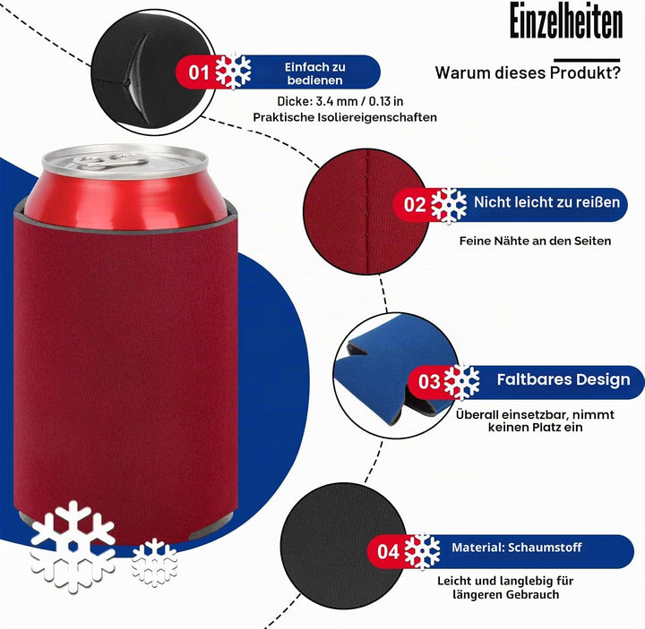 15 Stück 12oz Standard Schaum Dosenkühler Isolierte DIY Kühlmanschette Bierflaschen Dosenhülle Kühle