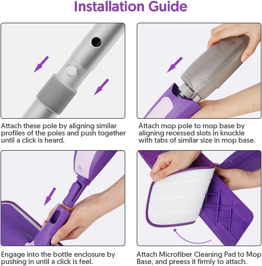 SEVENMAX Bodenwischer mit Sprühfunktion - Spray Floor Mop Sprühwischer für die Bodenreinigung mit 55