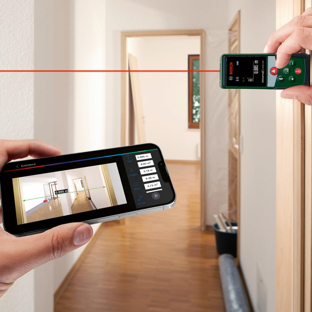 Bosch Laserentfernungsmesser UniversalDistance 50 C (Distanz bis 40m präzise messen, Bluetooth-Konne
