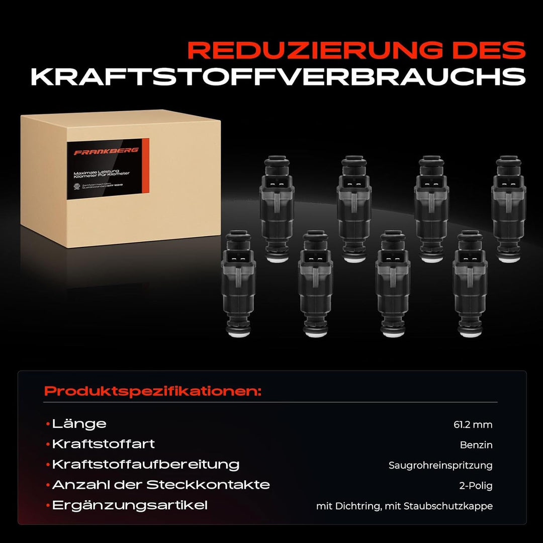 Frankberg 8x Einspritzventil Injektor Kompatibel mit A6 4B2 C5 1998-2005 A6 Avant 4B5 1998-2005 A8 4