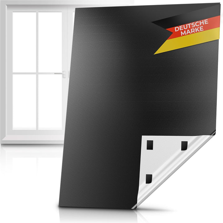 Xcelenze - Fenster Verdunkelung 100% lichtundurchlässig | 2m x 1,45m schwarz | Sonnenschutz Dachfens