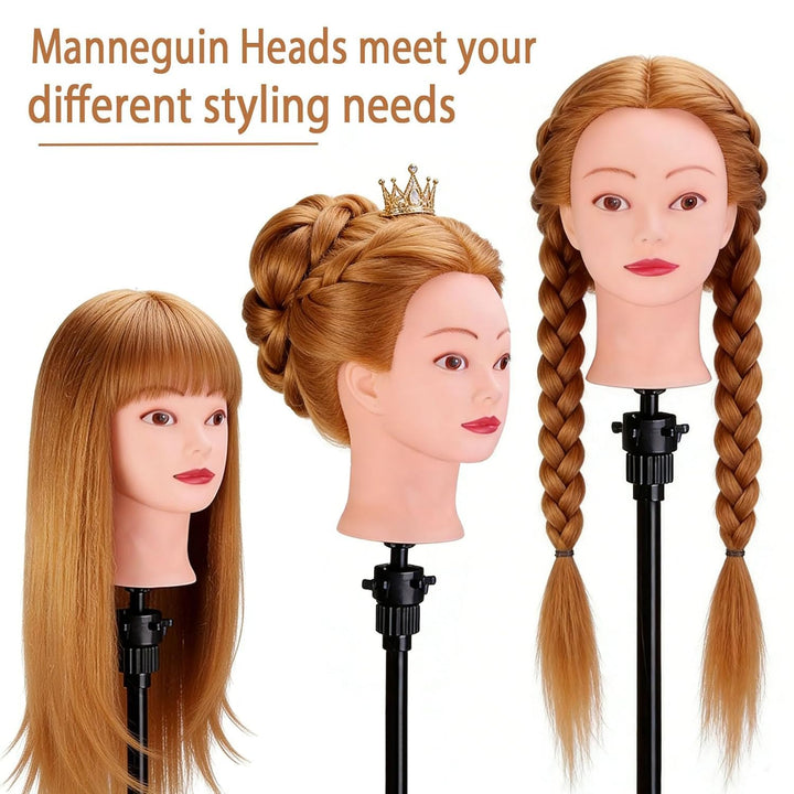 TopDirect Friseur Übungskopf 66cm, 80% Echthaar-Mix, Hellkupferblond, Hellkupferblond