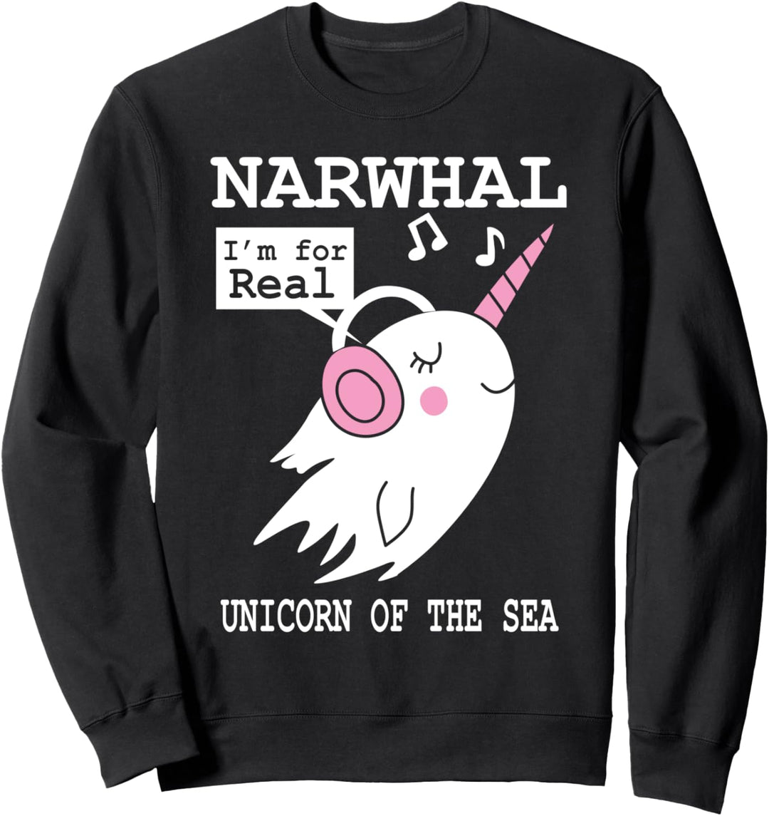 Lustiger Narwal, für den ich ein echtes Einhorn des Meeresge Sweatshirt