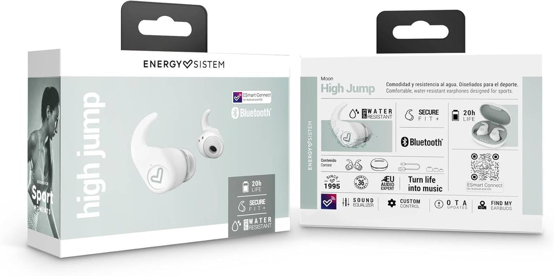 Energy Sistem Sportkopfhörer High Jump (Bluetooth® 5.3, True Wireless Stereo, Secure Fit+, IPX5, ESm