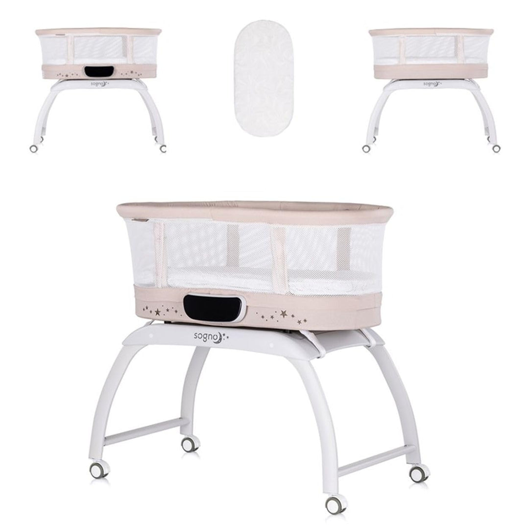 Chipolino Beistellbett Sogno 2 in 1 Spieltisch, Fernbedienung, eingebaute Waage, Farbe:beige, Beige