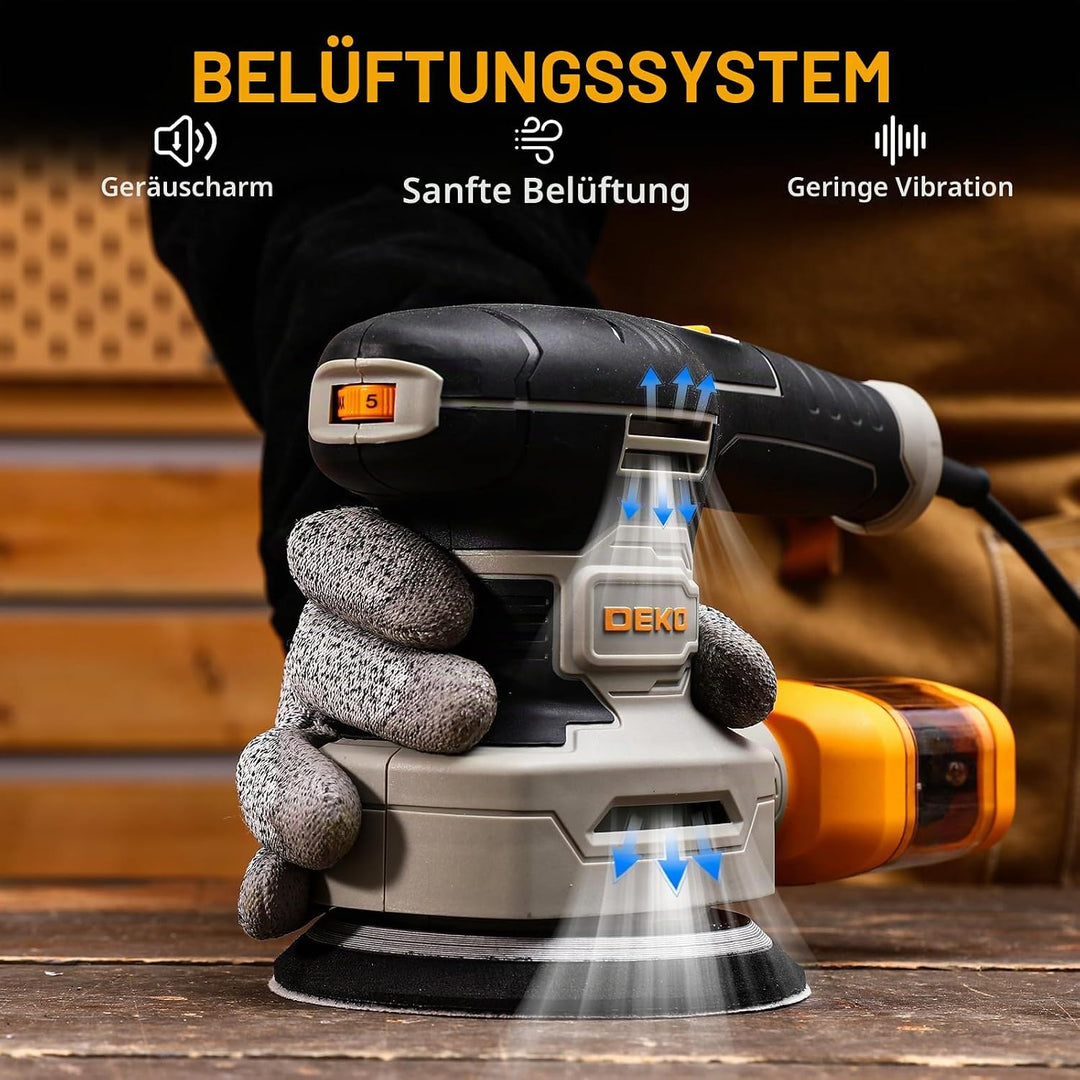 Multischleifer: DEKOPRO Deltaschleifer,Exzenterschleifer 125 mm un Schwingschleifer 3 in 1-6-Speed E