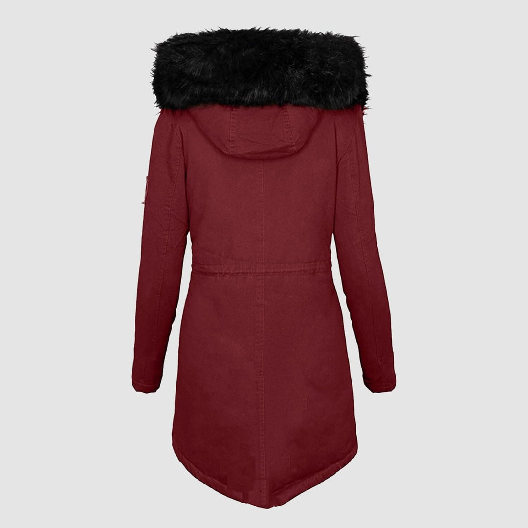 Fannyfuny Steppjacke Damen Winter, Warmer Lang Winterjacke Gefüttert Fleece Daunenjacke Baumwolle El