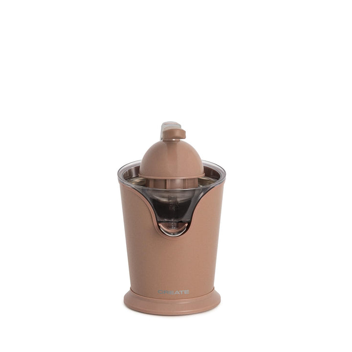 CREATE/JUICER PRESS/Elektrische Zitruspresse mit Hebel in Mokka/Spritzfrei, 250ml Behälter, Fruchtfl