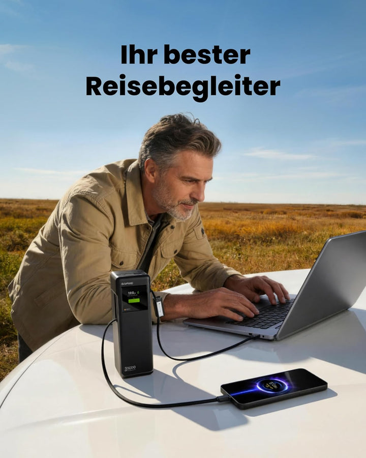 sharge Laptop Powerbank 170W, HyperTower 170 Schnellladegerät Tragbare Power Bank 25000mAh mit 4 Ans