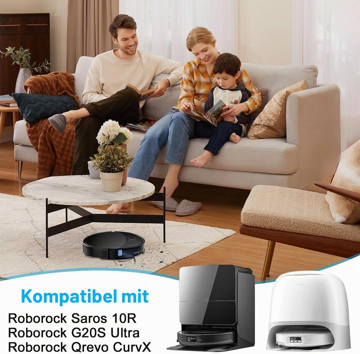 26 Stück Zubehör für Roborock Saros 10R/Qrevo Curv 2 Pro/Qrevo CurvX Saugroboter,2 Hauptbürste,4 HEP