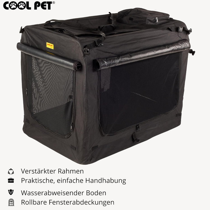 Hundebox 122 * 79 * 91cm 4XL, Hundehütte,Box für Hund, Transportbox, Box für Katze (schwarz), schwar