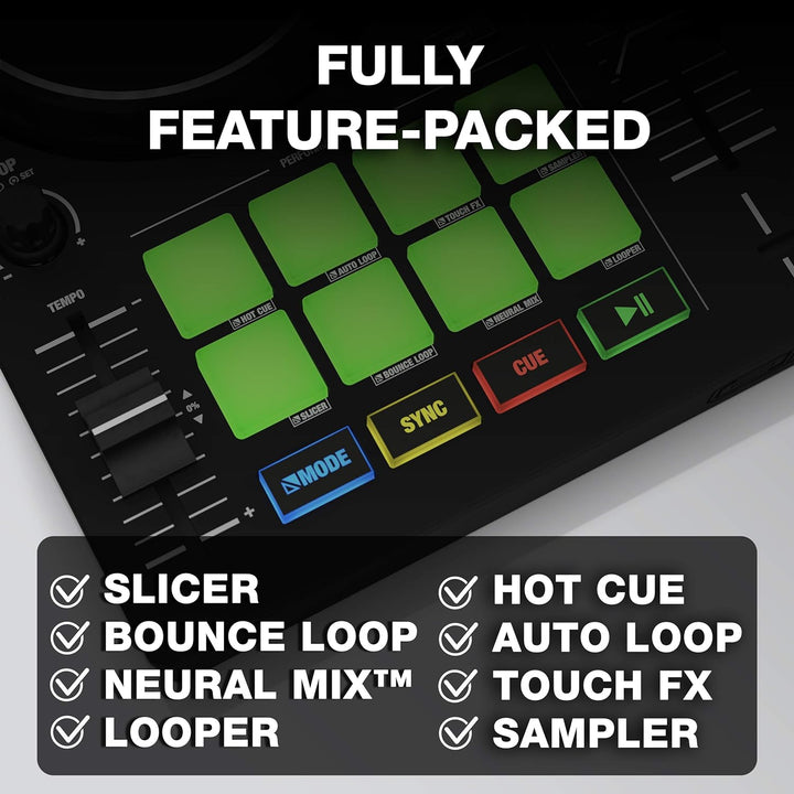 Reloop Buddy Kompakter 2-Kanal DJ Controller für Algoriddim DJay auf iOS, PadOS, Android, Mac und PC