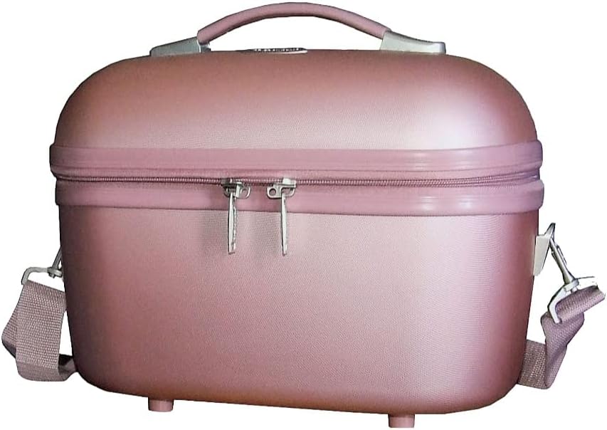 Vanity Case Hartschalenetui mit Griff und Schultergurt, Rosa, Rosa, Kosmetikkoffer und Kulturbeutel,