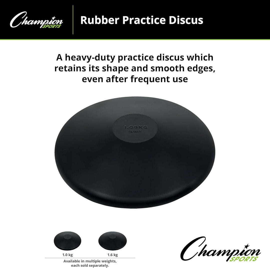 Champion Sports Übungsdiskus aus Gummi, erhältlich in mehreren Gewichten 1,0 kg, 1,0 kg