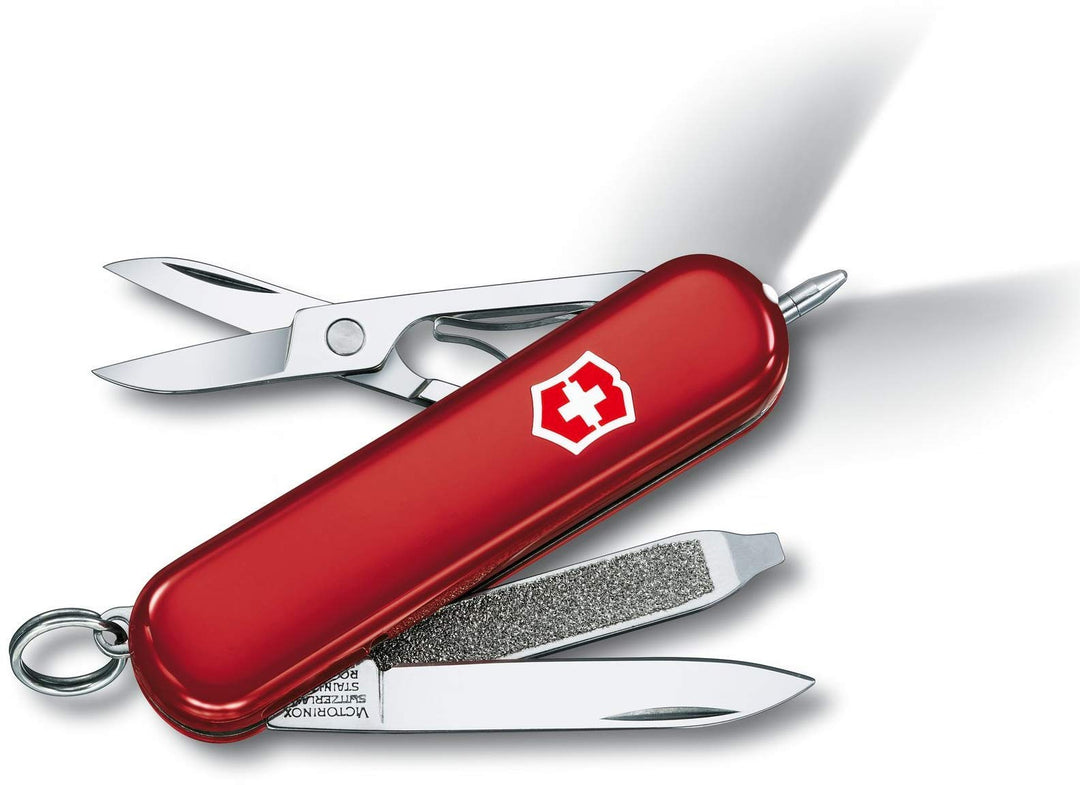 Victorinox Taschenmesser Signature Lite (7 Funktionen, Kugelschreiber, LED-Licht) Rot, Rot