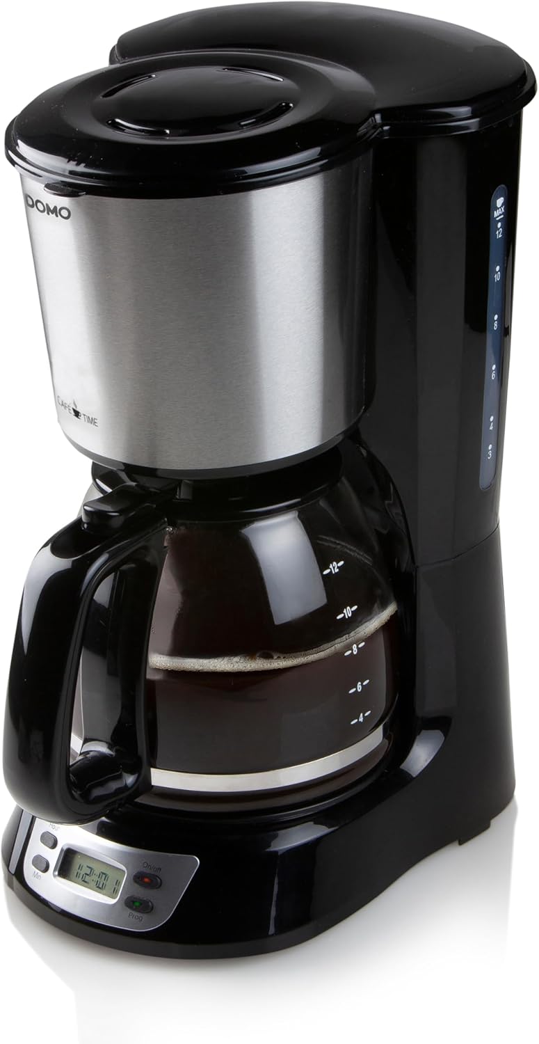 Domo DO708K - Kaffeeautomat- 1,5 L - Timer, Schwarz, Silver