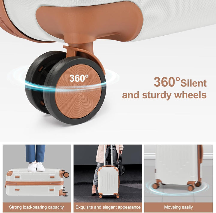 LEADZM Kofferset 3 teilig, Reisekoffer Set mit Eckenschutz, Koffer Set Hartschalen-Trolley aus ABS m