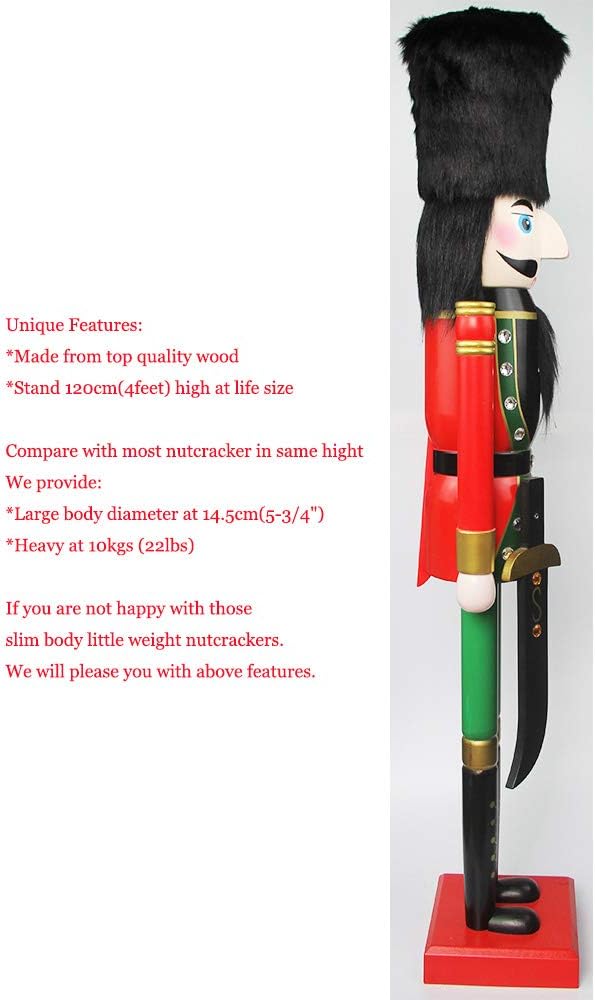 ECOM-CDL Cdl 120Cm 48" 4Ft Gross/Giant Weihnachten Ornament (Rote Soldat K06 Hält), Rote Soldat K06