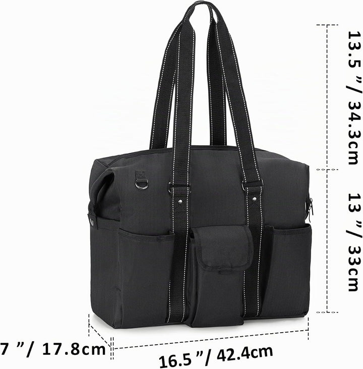 Damero Lehrer Schultertasche, Laptop Handtasche Damen mit mehreren Fächern, Lehrerbedarf Tasche Akte