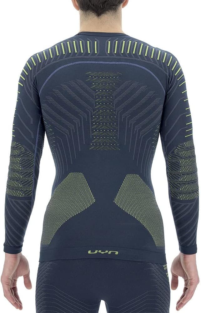 UYN Herren Resilyon Langarmshirt, Dark Blue/Yellow, L/XL