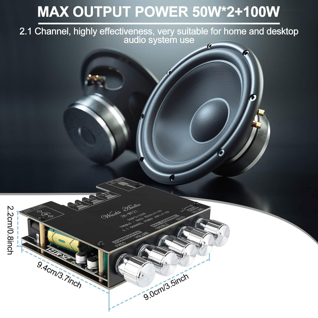 Bluetooth Verstärker Modul Hifi Stereo - 2.1 Audio Amplifier Board Mini Digital Endstufe Platine Bas