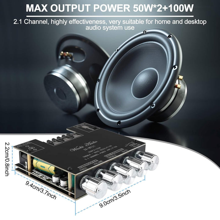 Bluetooth Verstärker Modul Hifi Stereo - 2.1 Audio Amplifier Board Mini Digital Endstufe Platine Bas