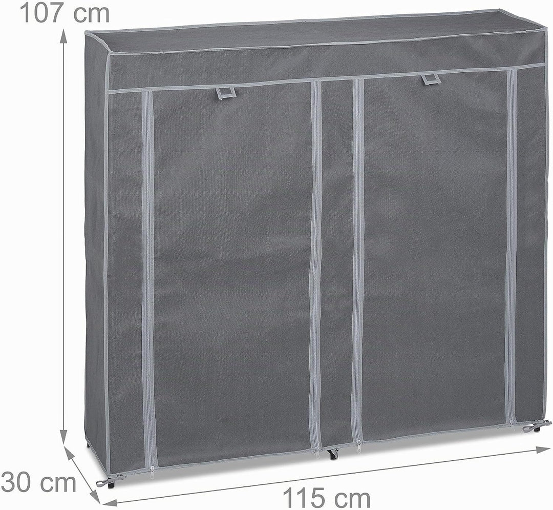Relaxdays Schuhschrank Stoff, 12 Fächer, 36 Paar Schuhe, Abnehmbarer Bezug, Schuhregal, HBT 107 x 11