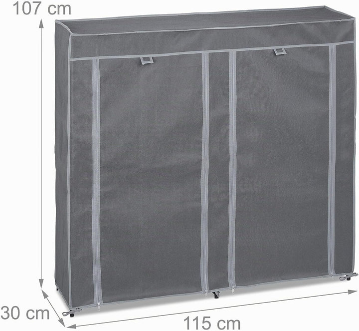 Relaxdays Schuhschrank Stoff, 12 Fächer, 36 Paar Schuhe, Abnehmbarer Bezug, Schuhregal, HBT 107 x 11