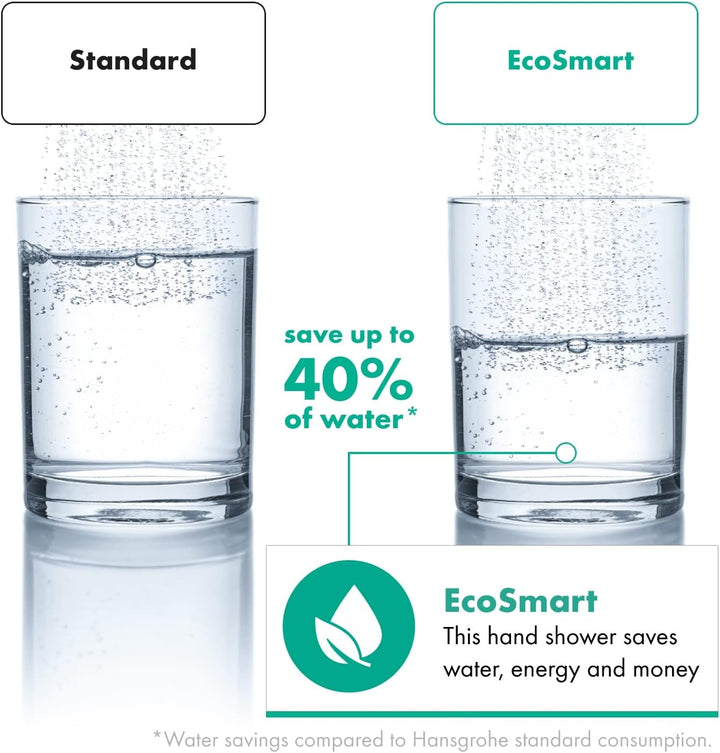 hansgrohe Pulsify Select S - wassersparender Duschkopf 9 l/min (EcoSmart), Handbrause mit 3 Strahlar