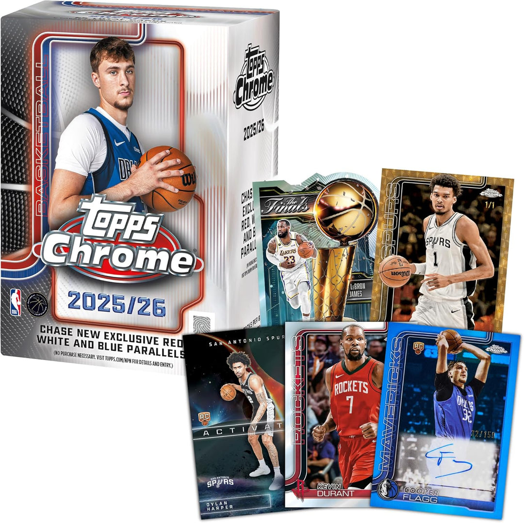 Topps 2025-26 Chrom-Basketball, werksseitig versiegelt, Vorteilsbox, Vorteilsbox