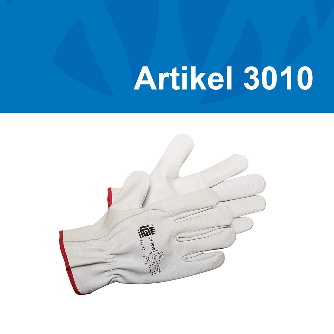 Jah Unisex 3010-10 Lederhandschuh Kr ftig, Natur, 10 pièces EU