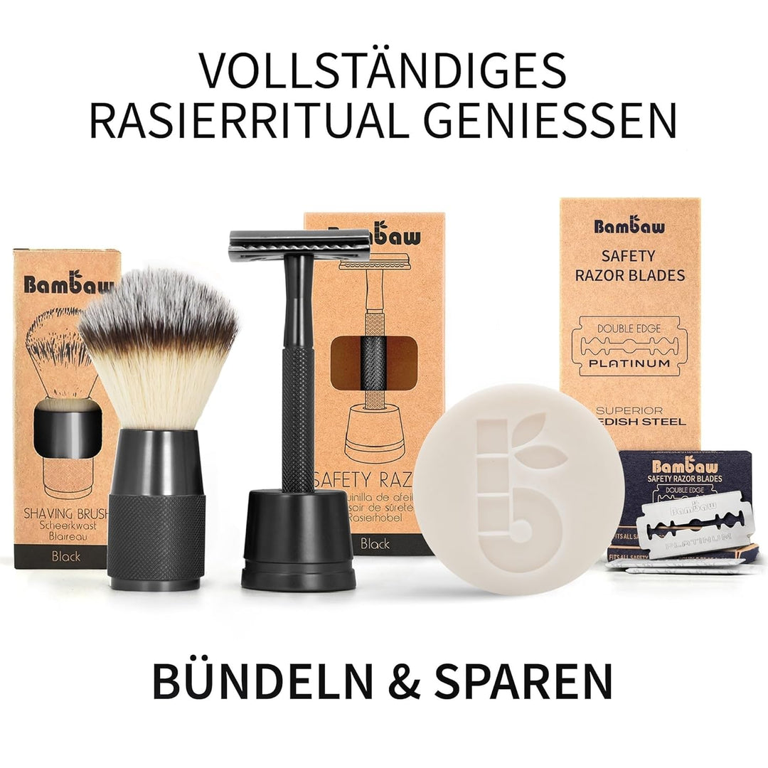Bambaw Rasierhobel Herren | Hobel Rasierer mit Rasierhobel Ständer | Rasierhobel Geschlossener Kamm