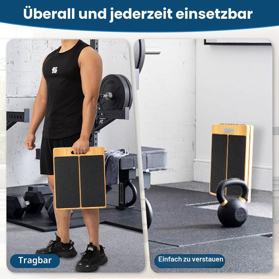 Tragbares Schrägbrett aus Holz von StrongTek für Dehnung und Rehabilitation – 5 Winkel einstellbar,