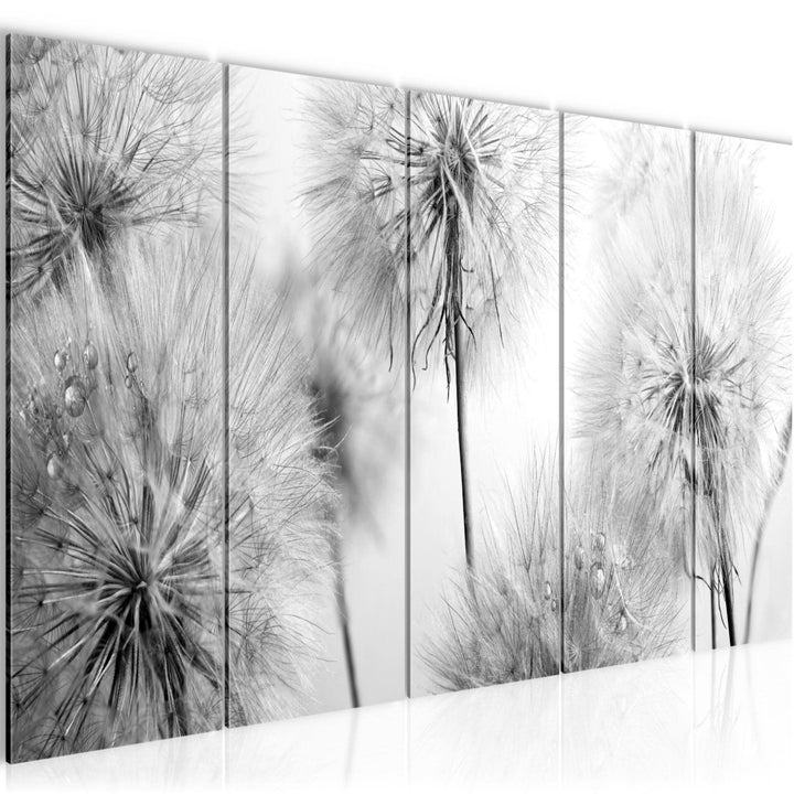 Runa Art Bild Blumen Pusteblumen Wandbilder auf Vlies Leinwand 5 Teilig Wanddekoration Wohnzimmer Sc