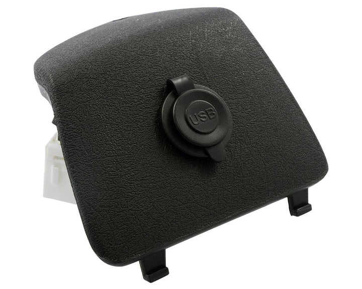 Gepäckfachblende links, SIP schwarz, inkl. 2-fach USB Anschluss kompatibel für VESPA GTS i.e. 300 ZA