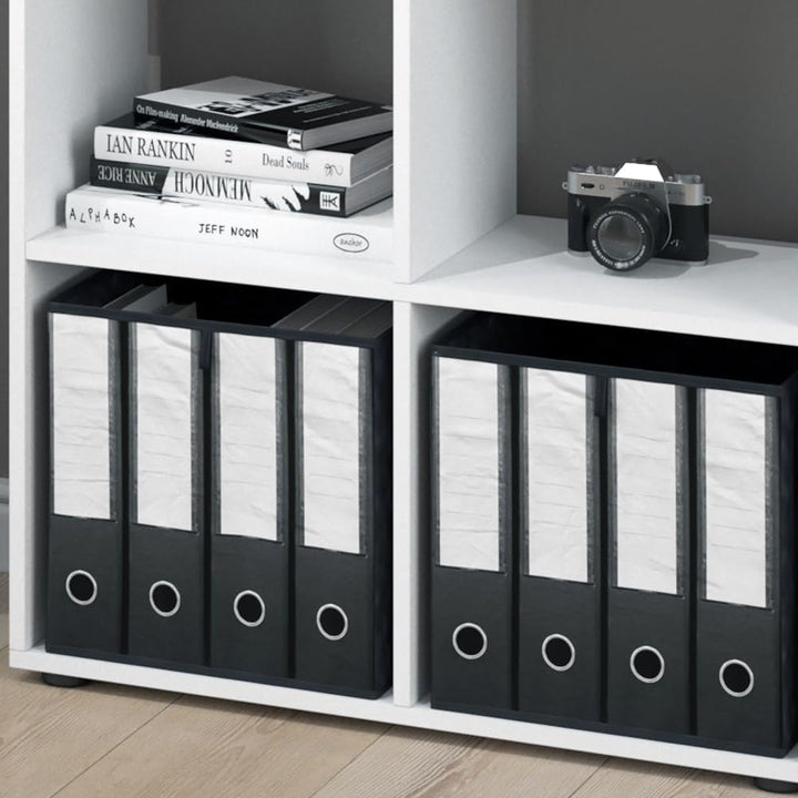 Vicco Raumteiler Tetra, Weiss, 72 x 72.6 cm mit 2 Faltboxen Raumteiler 73x72 cm mit Faltbox Ordner W