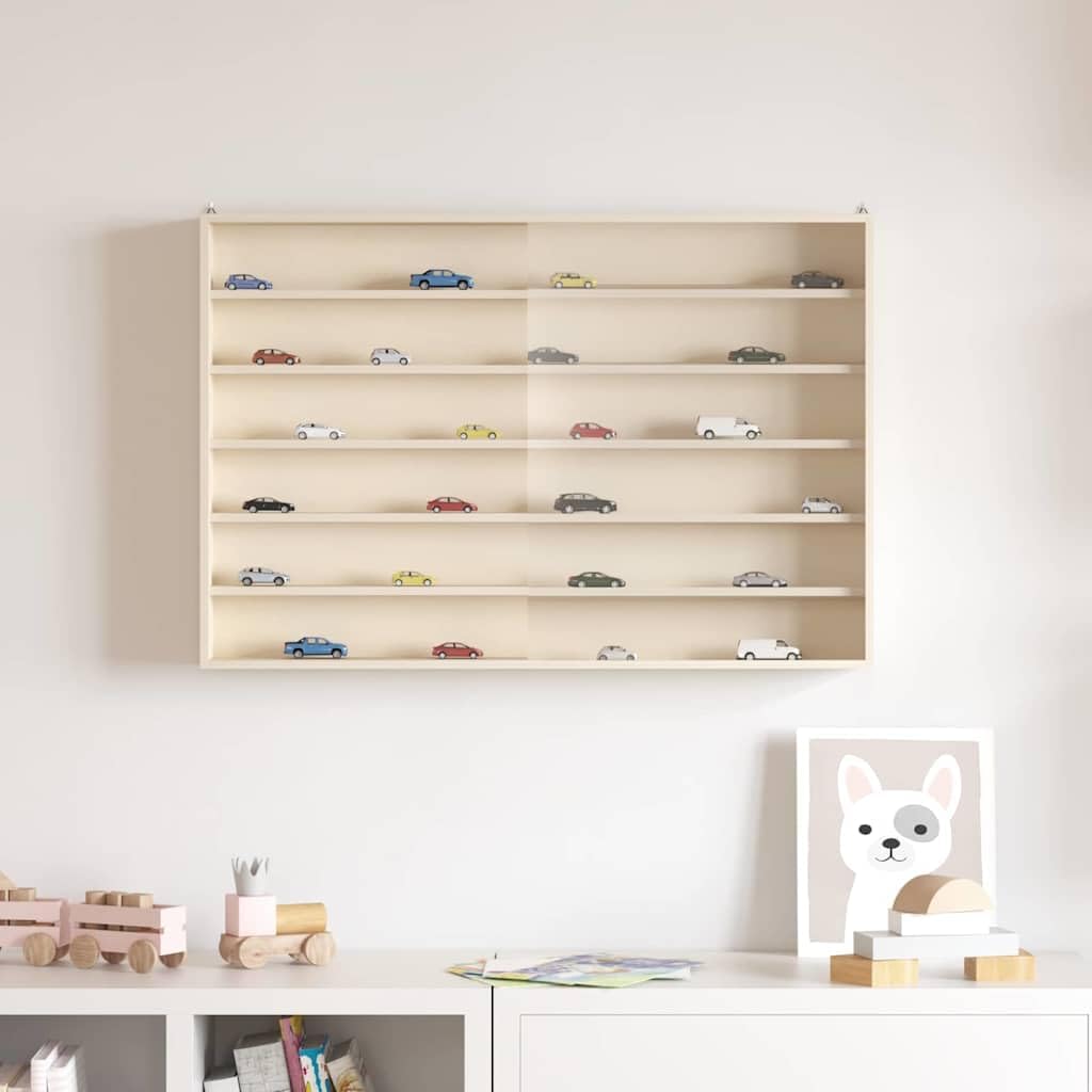 vidaXL Wanddisplay-Case mit Regal Beige 80 x 8,5 x 54 cm Sperrholz, Moderne, rechteckige Wandregal-L