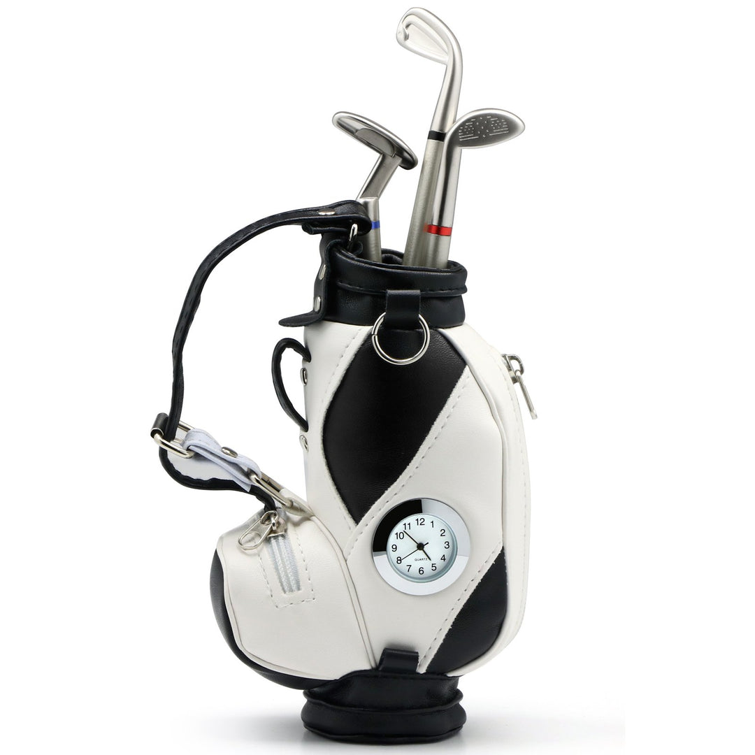 TRIXES Stifthalter Novelty, Miniatur-Golftasche mit Golfschläger-Kugelschreibern und intergrierter U