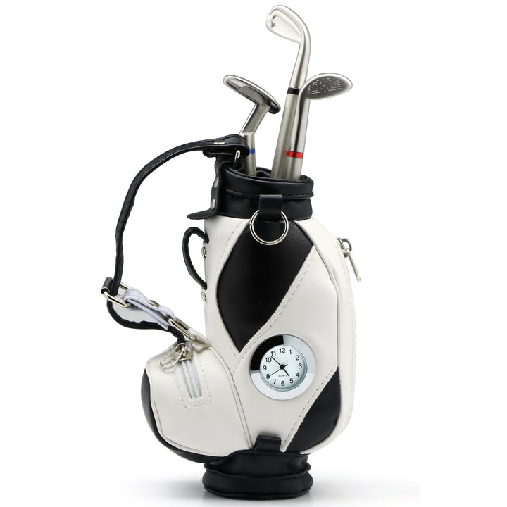 TRIXES Stifthalter Novelty, Miniatur-Golftasche mit Golfschläger-Kugelschreibern und intergrierter U