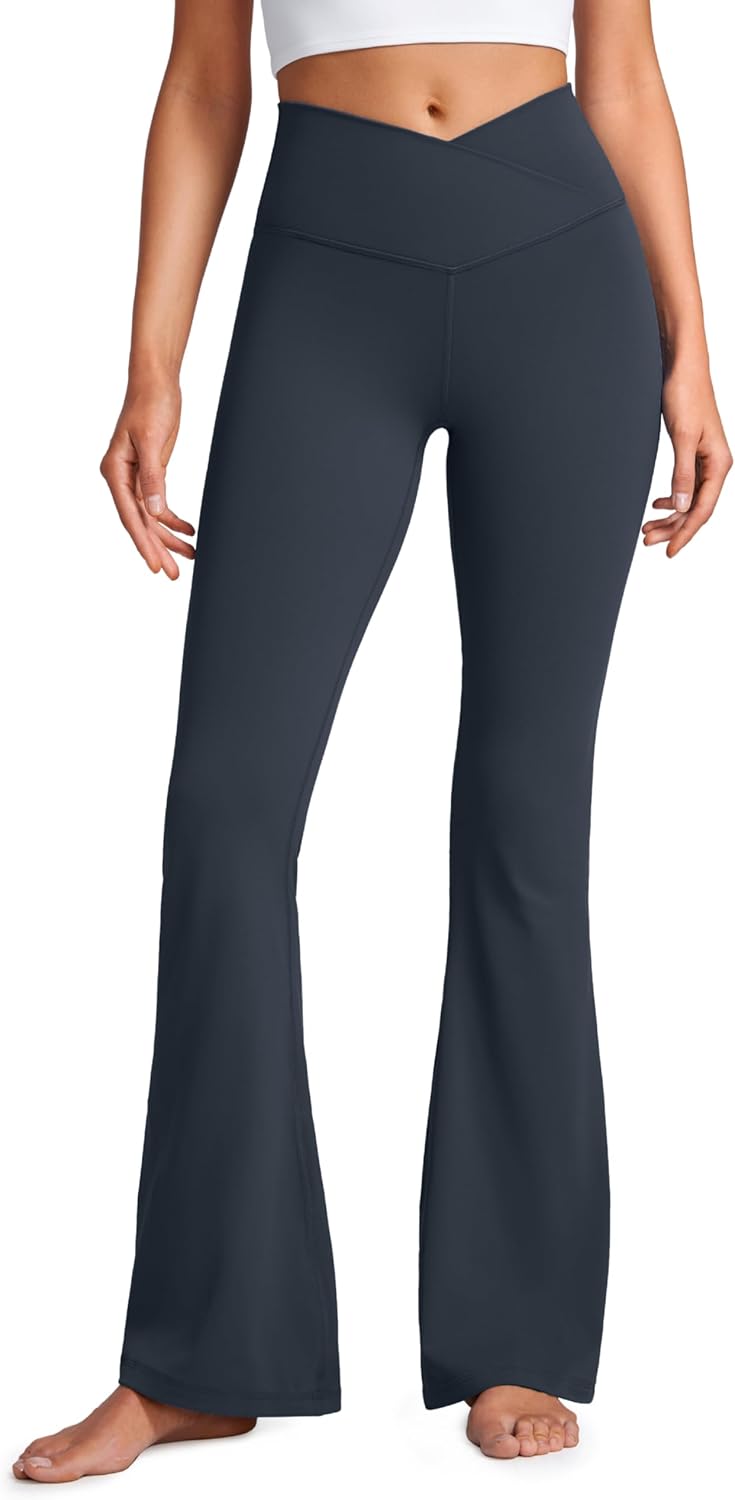 CRZ YOGA Damen Butterluxe Bootcut Schlaghose Yoga Leggings Crossover High Waist Blickdicht Sporthose
